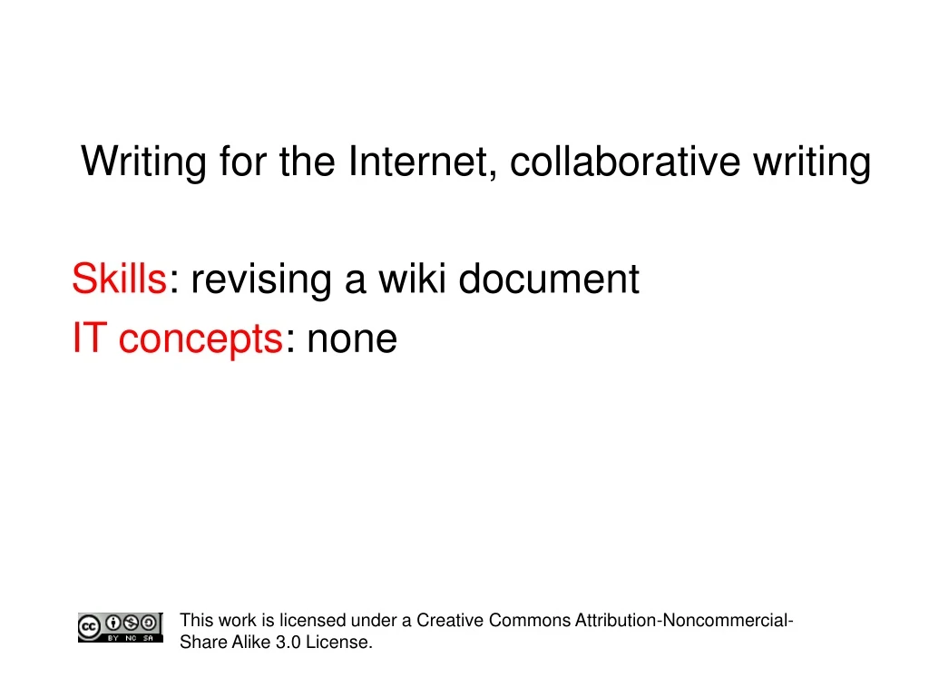 writing for the internet collaborative writing