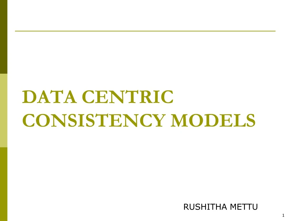 data centric consistency models