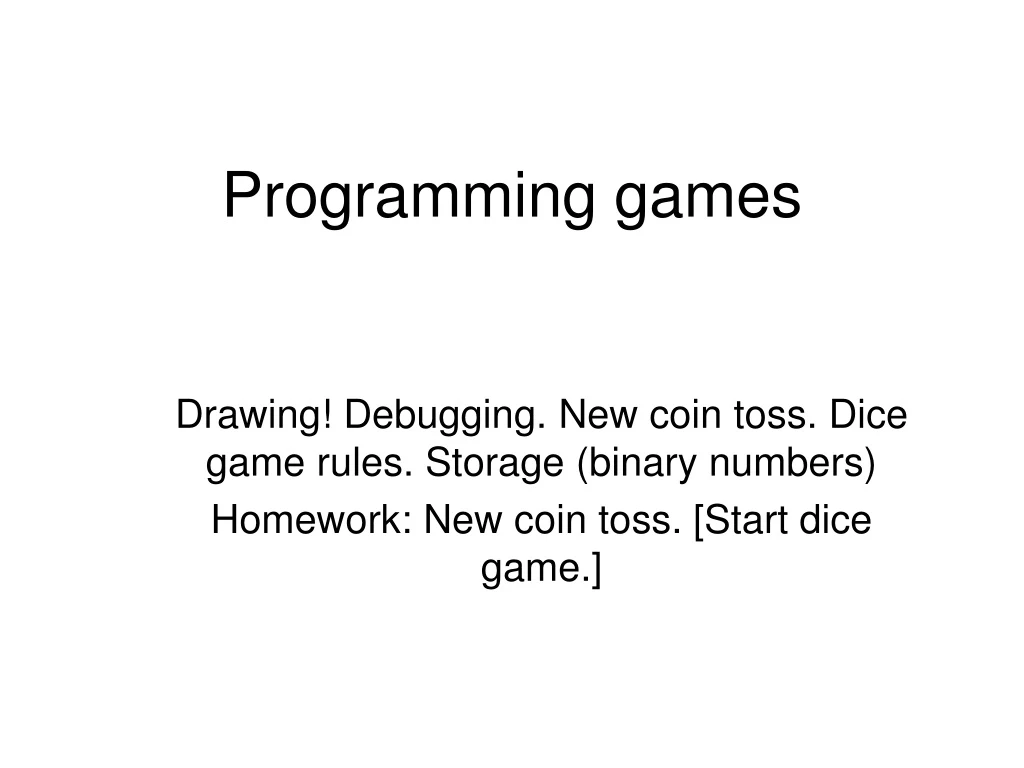 programming games