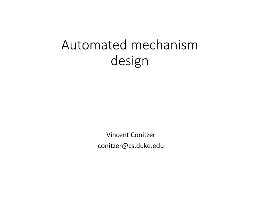 automated mechanism design