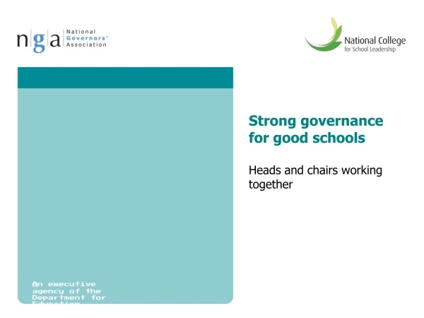 Strong governance  for good schools