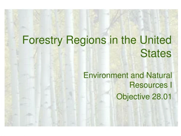 Forestry Regions in the United States