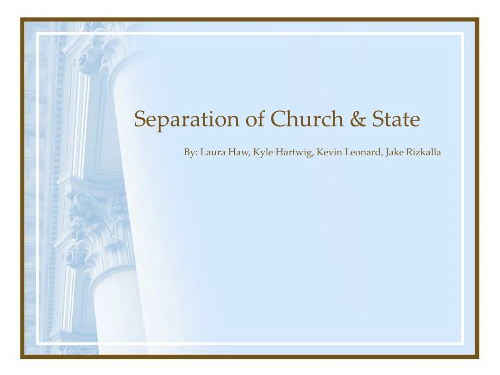 separation of church state