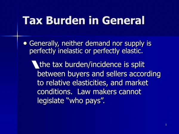 Tax Burden in General