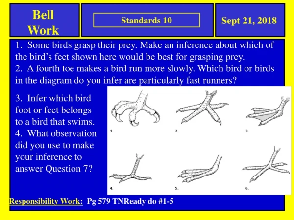 Responsibility Work :   Pg 579 TNReady do #1-5