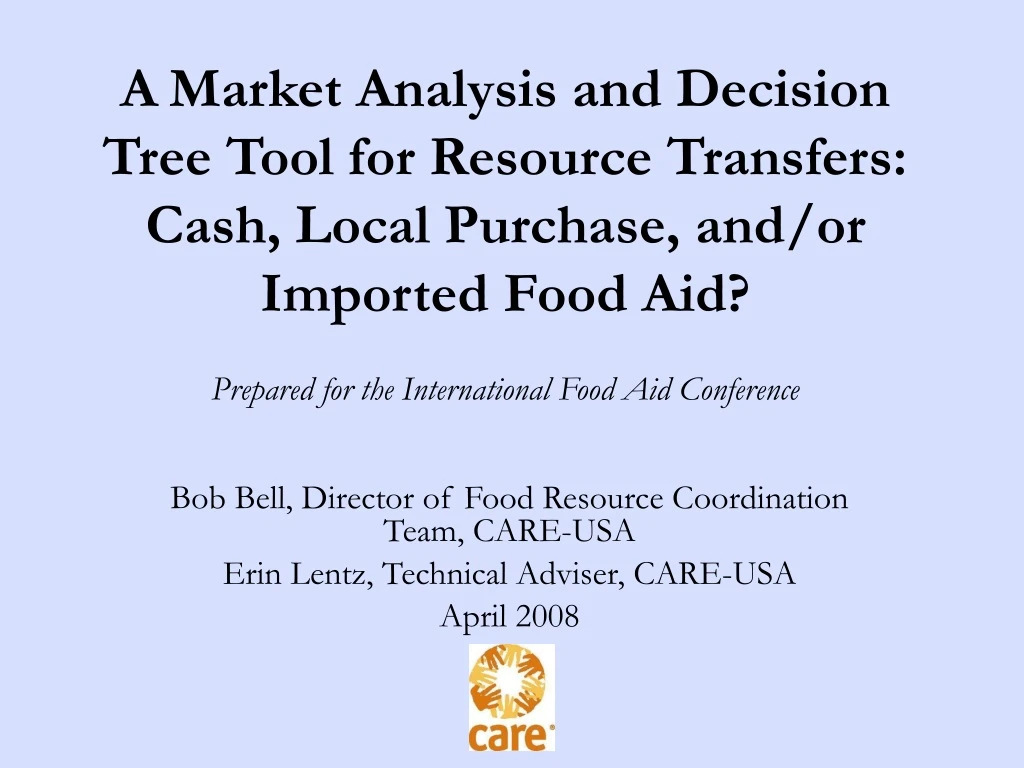 a market analysis and decision tree tool
