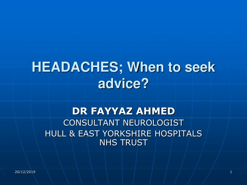 headaches when to seek advice