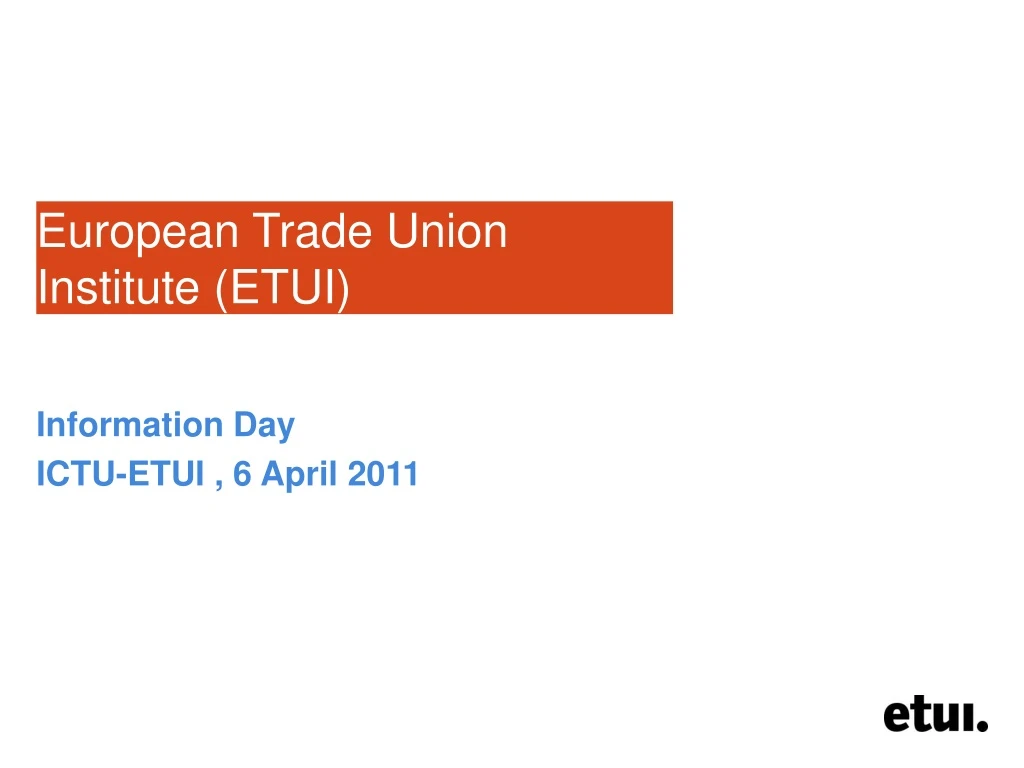 european trade union institute etui
