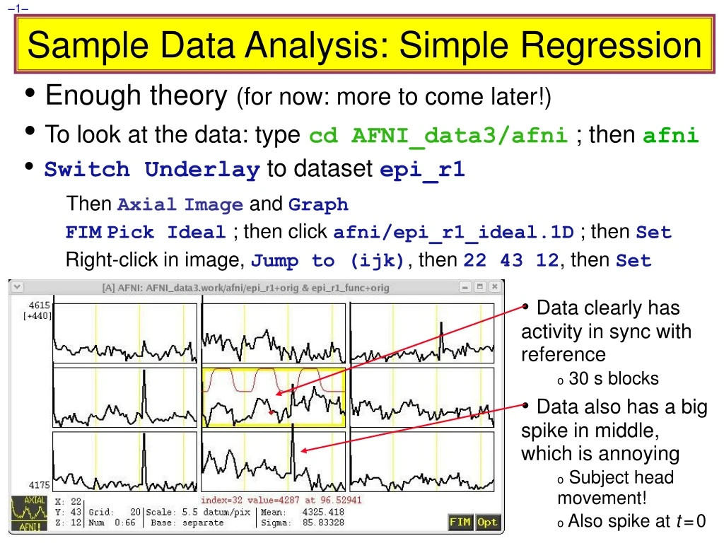 sample data analysis simple regression