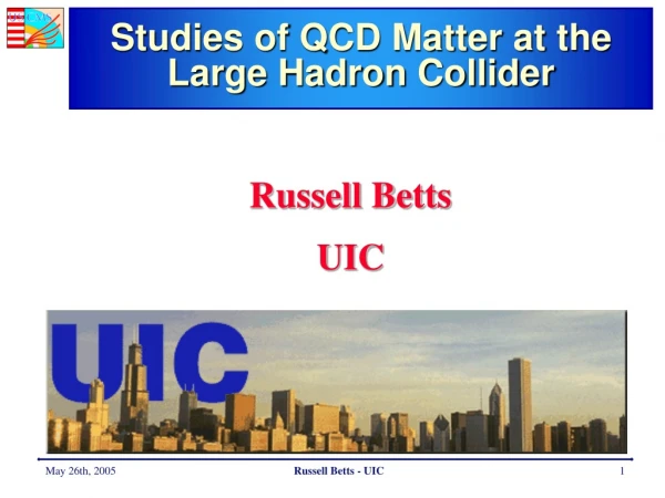 Studies of QCD Matter at the Large Hadron Collider