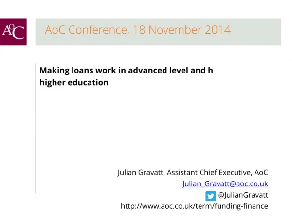 AoC Conference, 18 November 2014