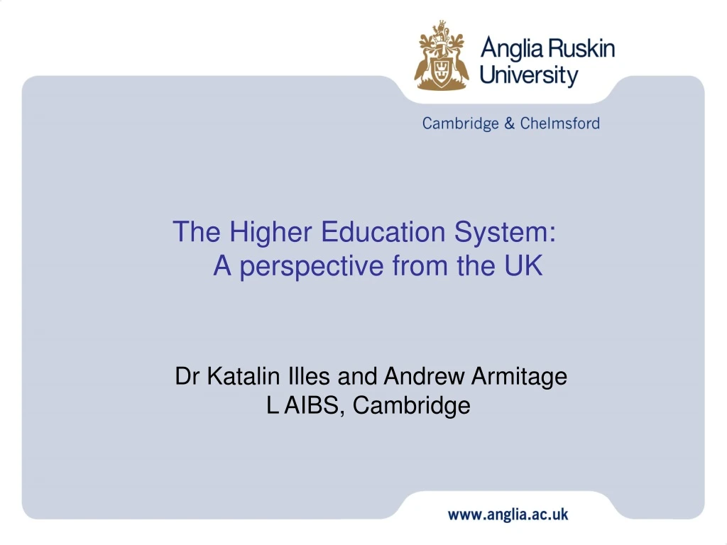 the higher education system a perspective from