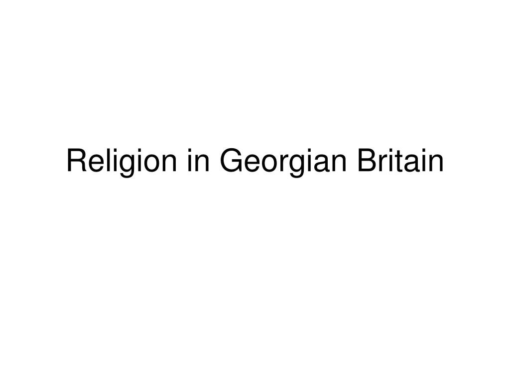 religion in georgian britain