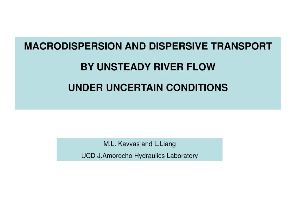 macrodispersion and dispersive transport
