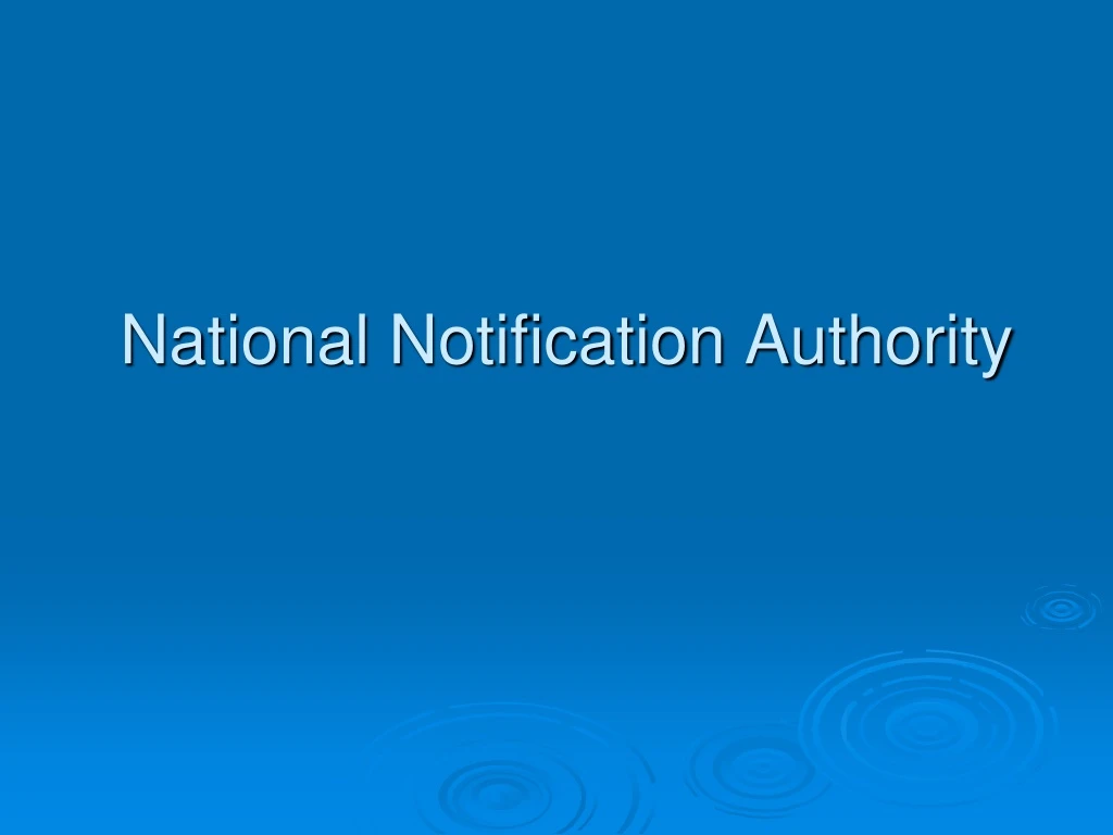 national notification authority