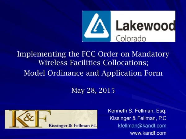 Implementing the FCC Order on Mandatory Wireless Facilities Collocations;