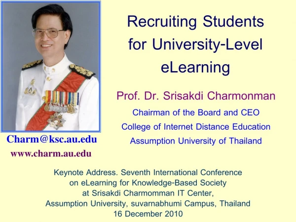 Recruiting Students  for University-Level eLearning