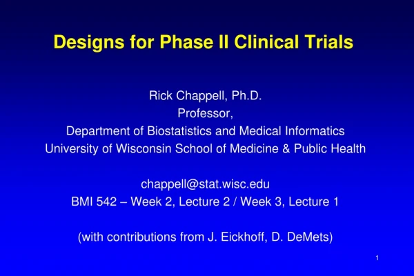 Designs for Phase II Clinical Trials