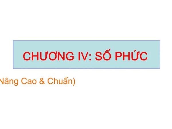 CHUONG IV: S PHC