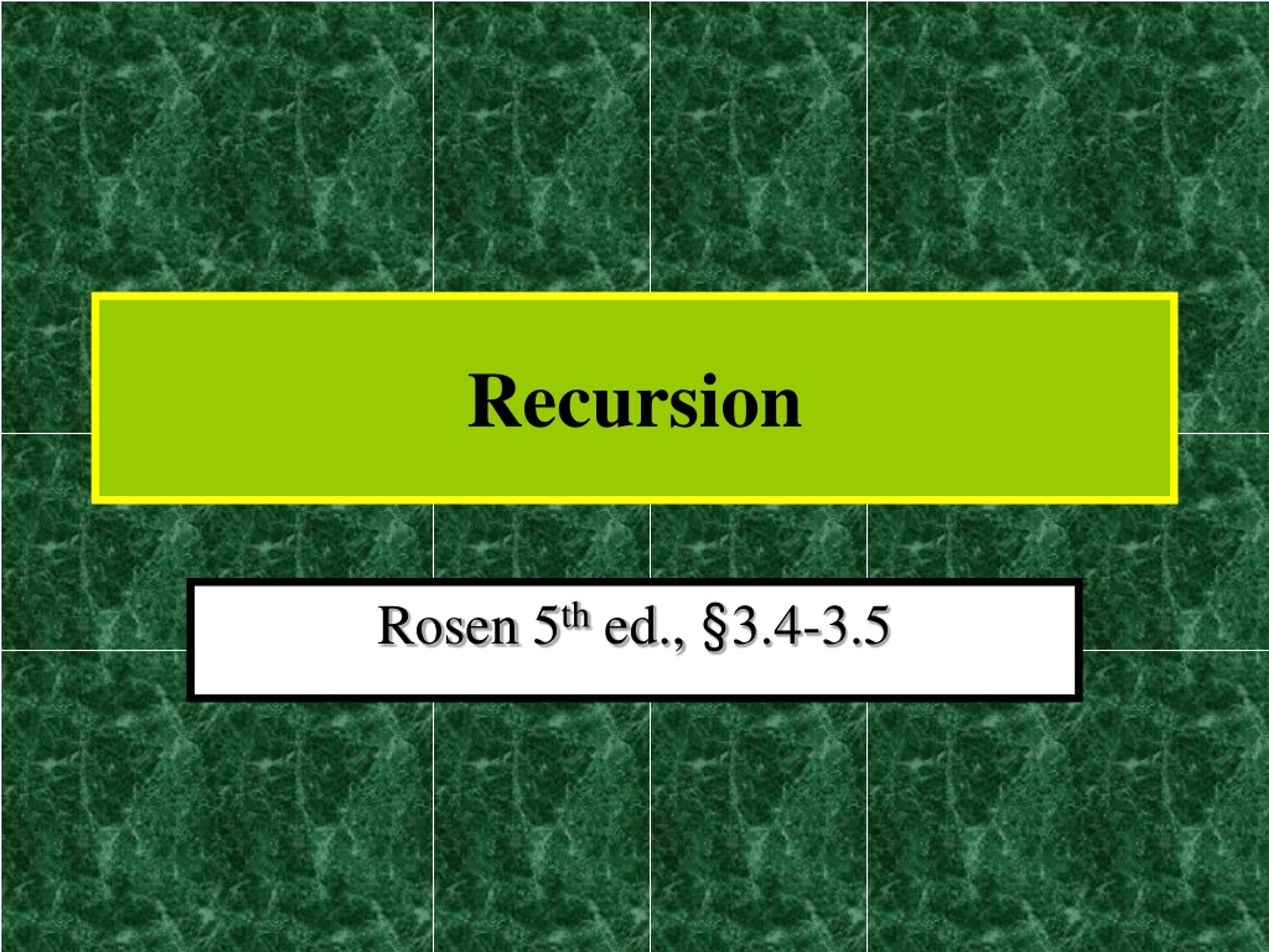 Recursion - slide 1