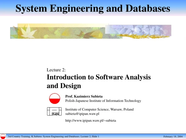 System Engineering and Databases