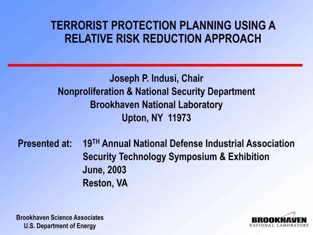 terrorist protection planning using a relative risk reduction approach