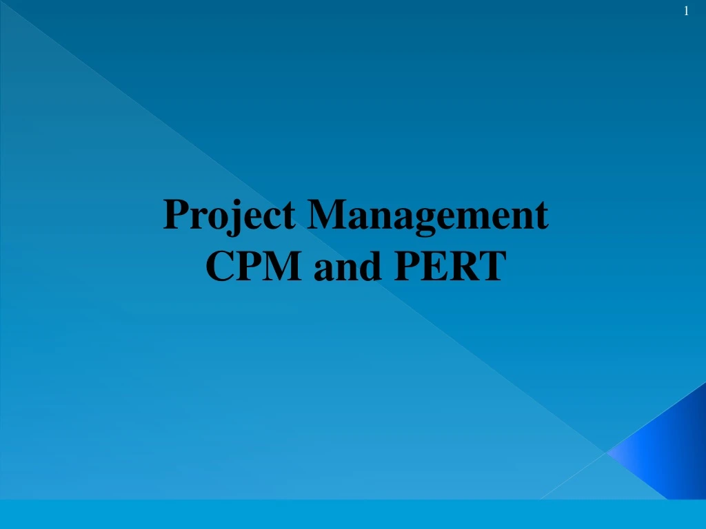 project management cpm and pert