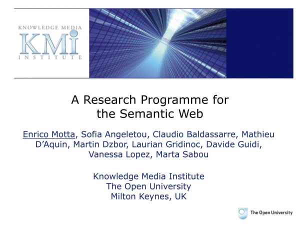 A Research Programme for the Semantic Web