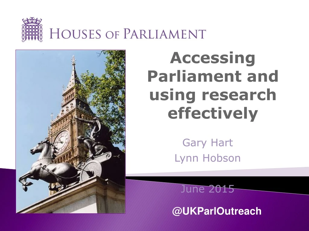 accessing parliament and using research effectively