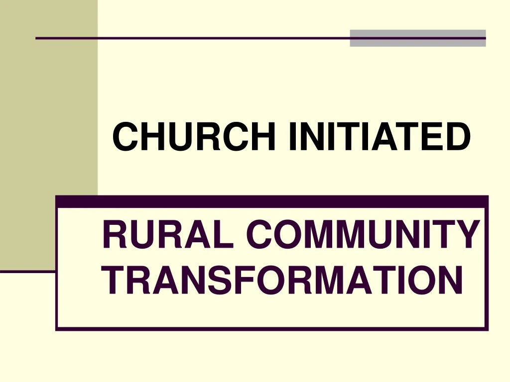 rural community transformation
