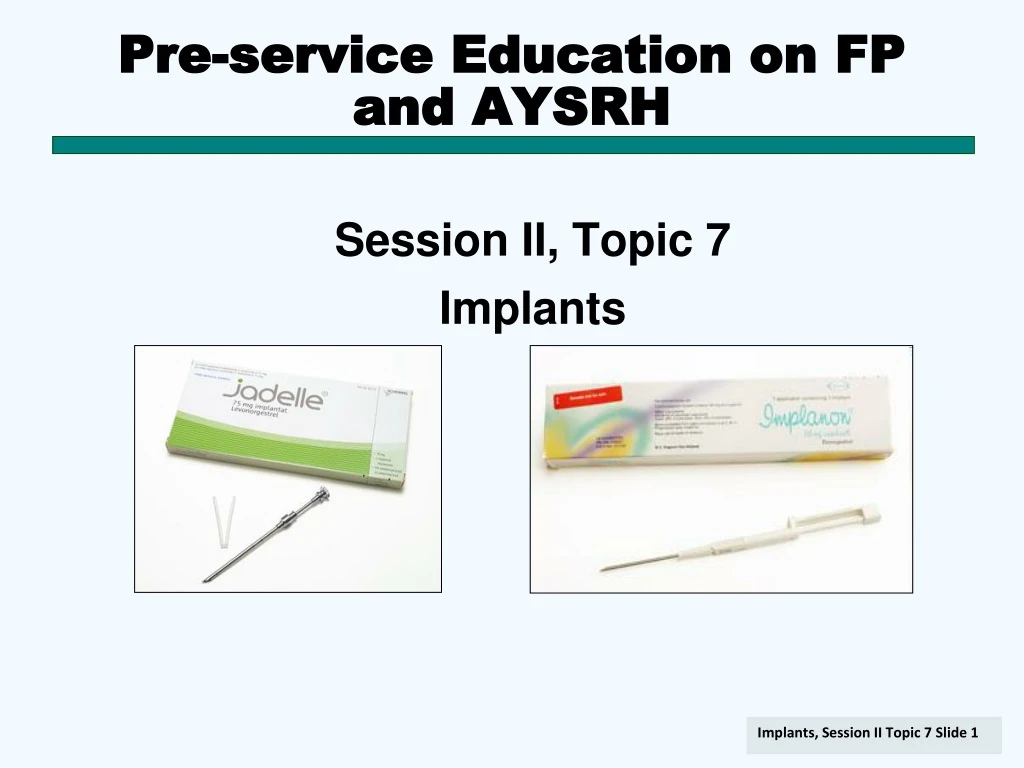 pre service education on fp and aysrh