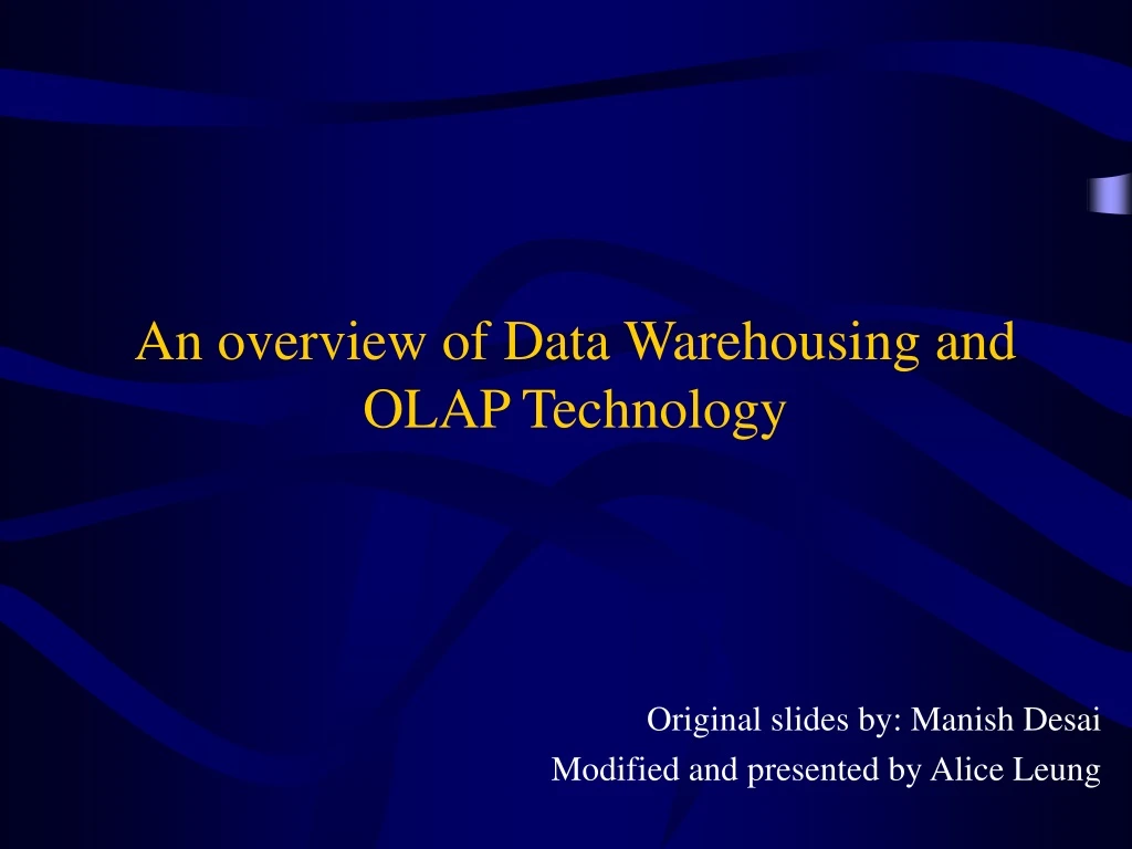 an overview of data warehousing and olap technology