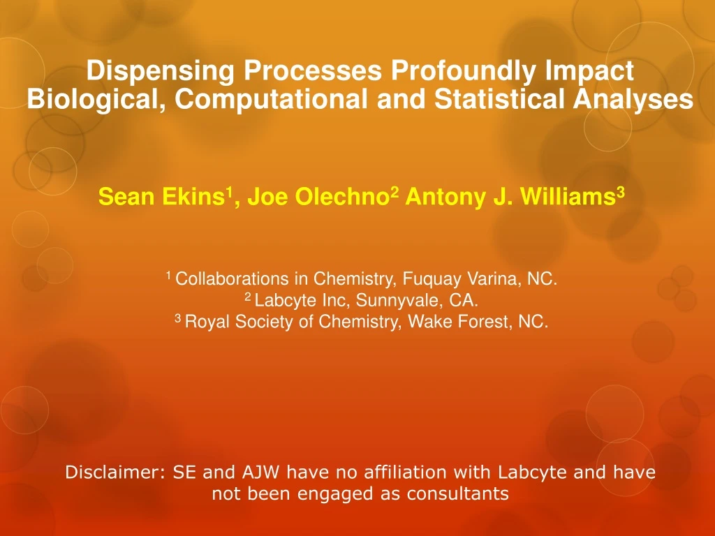dispensing processes profoundly impact biological computational and statistical analyses