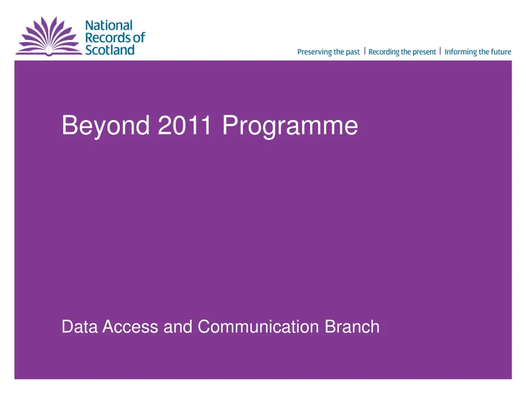 beyond 2011 programme