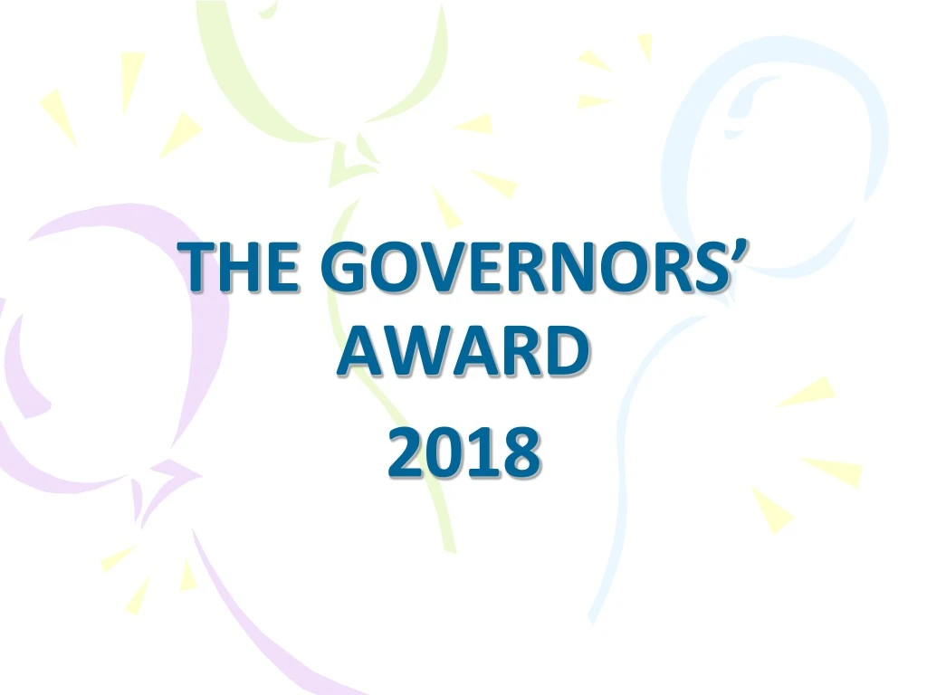 the governors award 2018