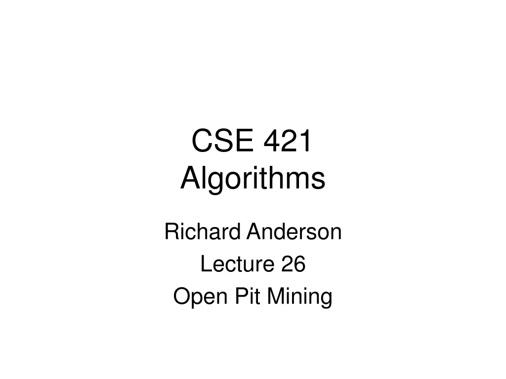 cse 421 algorithms