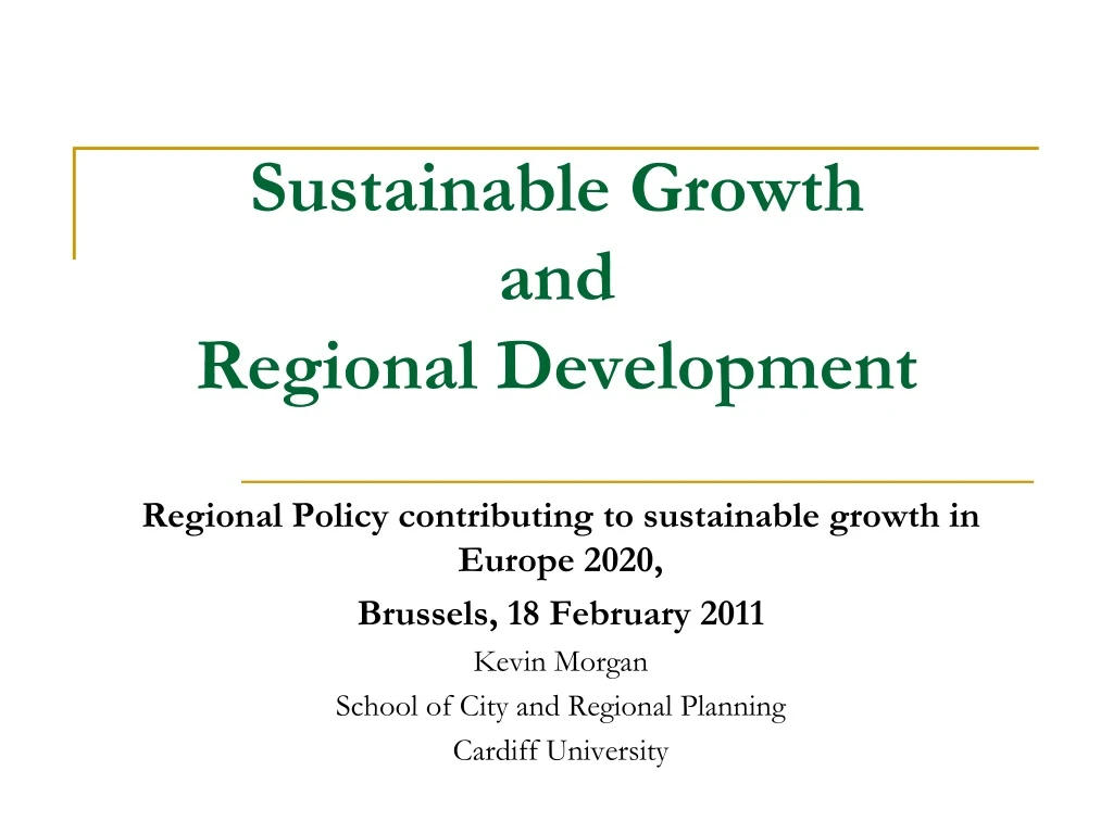 sustainable growth and regional development