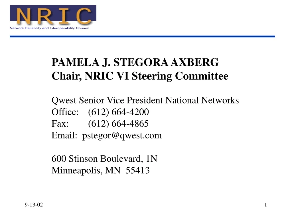 pamela j stegora axberg chair nric vi steering