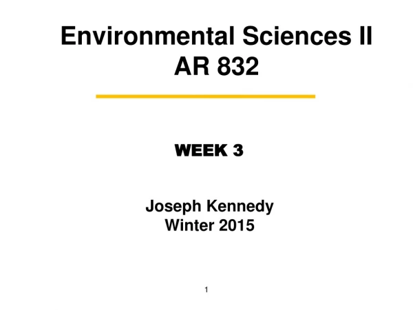 En vironmental Sciences II AR 832