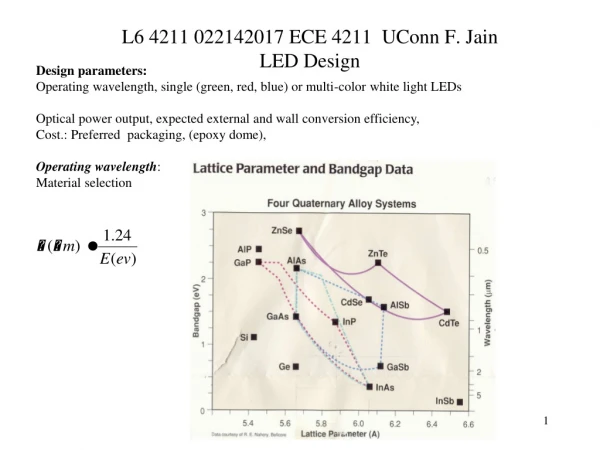 L6 4211 022142017  ECE  4211   UConn F. Jain  LED Design
