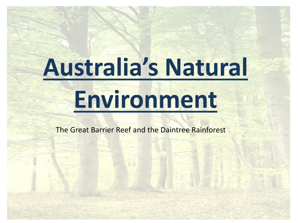 australia s natural environment