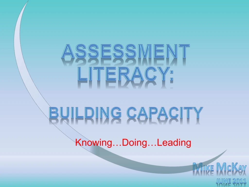 assessment literacy building capacity