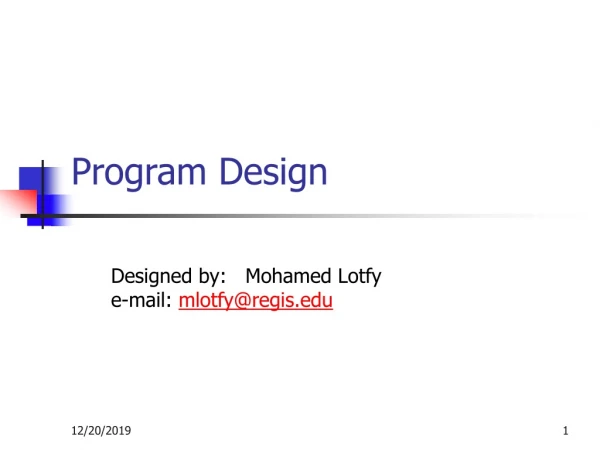 Program Design