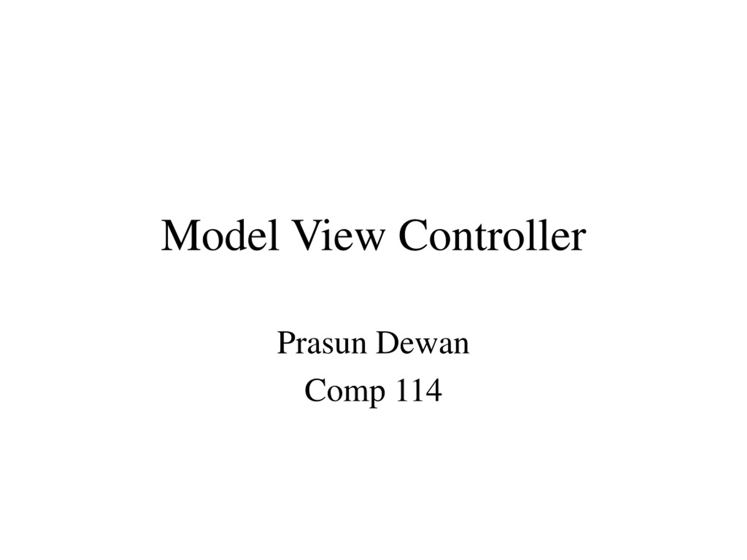 Model View Controller - slide 1