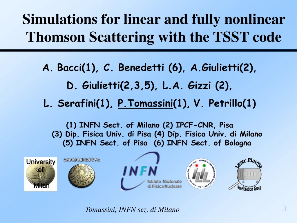 simulations for linear and fully nonlinear thomson scattering with the tsst code