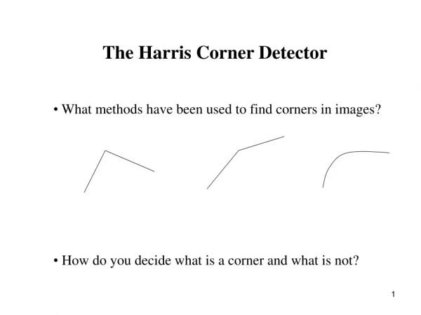 The Harris Corner Detector