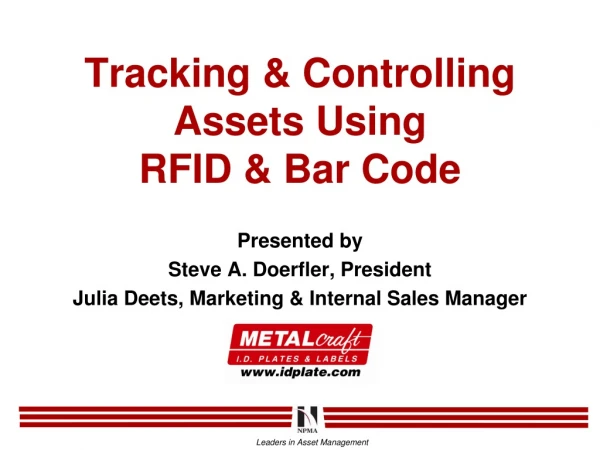 Tracking &amp; Controlling         Assets Using  RFID &amp; Bar Code