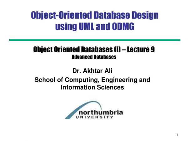 Object-Oriented Database Design  using UML and ODMG