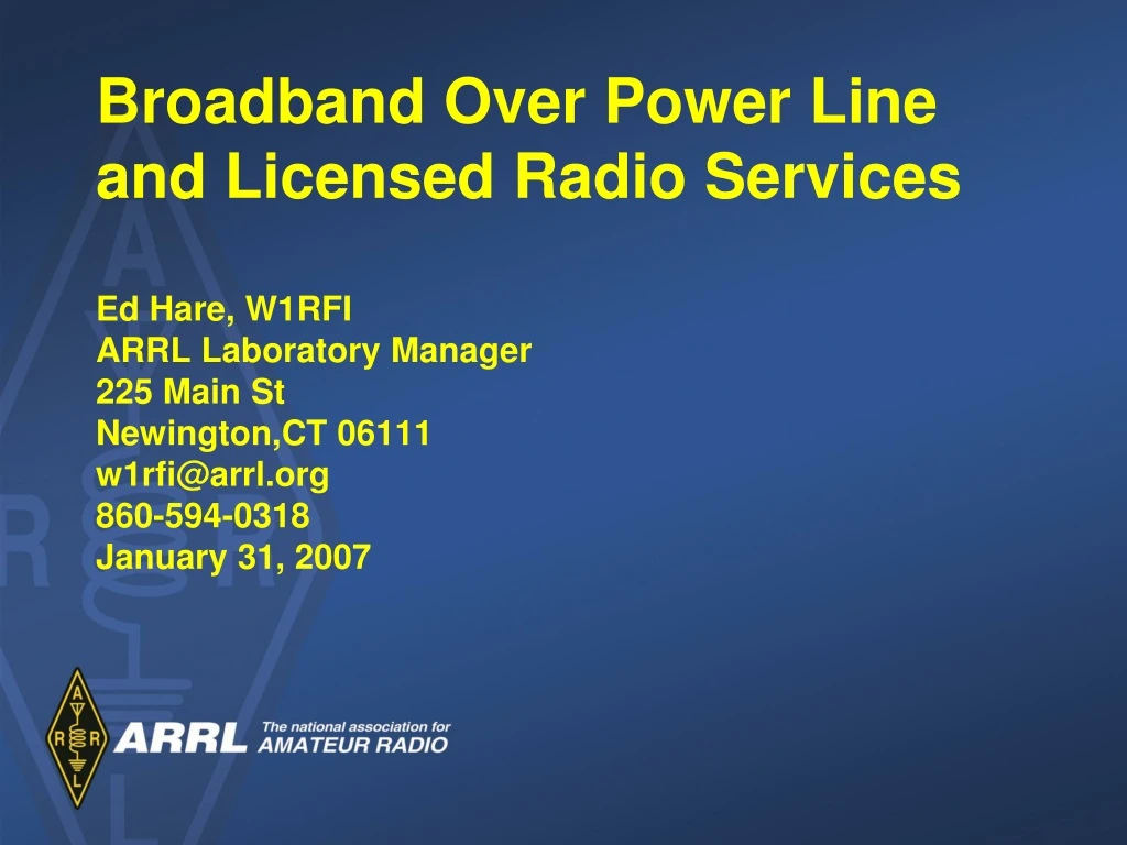 broadband over power line and licensed radio