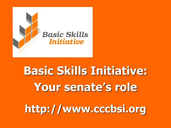 Basic Skills  Initiative: Your senate’s role  cccbsi